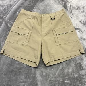 Columbia‎ PFG Cargo Shorts Mens Sz.XL Beige 8” Inseam Stretch Fishing Pockets